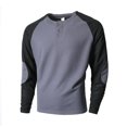 thumbnail image 2 of OIOLOYJM Waffle Shirts for Men Casual Henley Workout Golf Shirts Long Sleeve Knit T-Shirt Cozy Thermal Soft Warm Button Pullover Tops Dark Gray S, 2 of 5