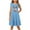 #0353-Blue, variant on Girls Easter Printed Flutter Sleeve Summer Dress Sleeveless Crew Neck Casual Lightweight Floral Easter Party Dress for Kids