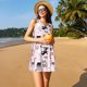 thumbnail image 3 of Balery Cat Vestidos de verano para mujer con estampado: vestido holgado sin mangas, vestido playero informal y cómodo para días calurosos., 3 of 7
