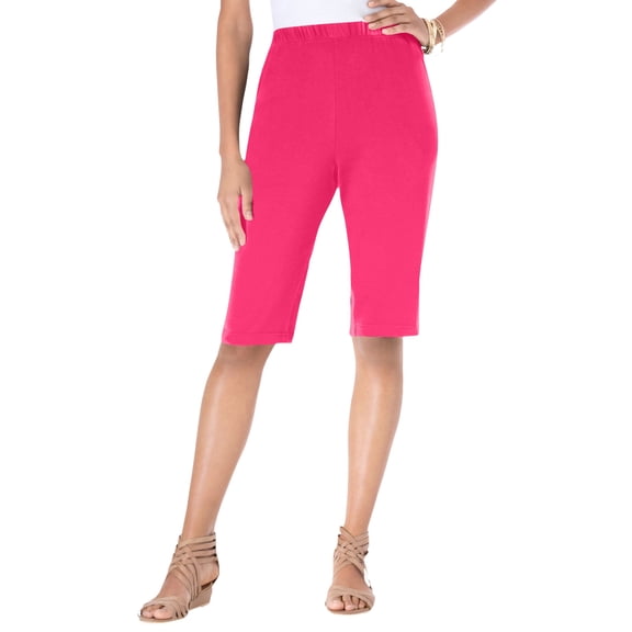 Roaman's Women's Plus Size Soft Knit Pull-On Bermuda Short