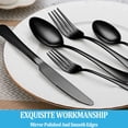 thumbnail image 4 of Black Silverware Set, 30-Piece Stainless Steel Flatware Set for 6, Cutlery Utensils Set Include Knives/Forks/Spoons Service for 6, Mirror Polished and Dishwasher Safe, 4 of 7