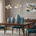 thumbnail image 3 of Aria Home Set of 3 Modern Handblown Glass Oval Vases Teal Gold Tabletop Tables Gift Decor, 3 of 7