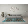 thumbnail image 3 of Ahgly Company Indoor Rectangle Abstract Light Blue Modern Area Rugs, 2' x 4', 3 of 4