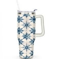 thumbnail image 2 of Blue Snowflakes 40 Oz Tumbler with Handle Lid and Straw Stainless Steel Double Walled Vacuum Insulated Cup Merry Christmas Gifts Tumbler for Women Men Friends Outdoor Indoor, 2 of 6