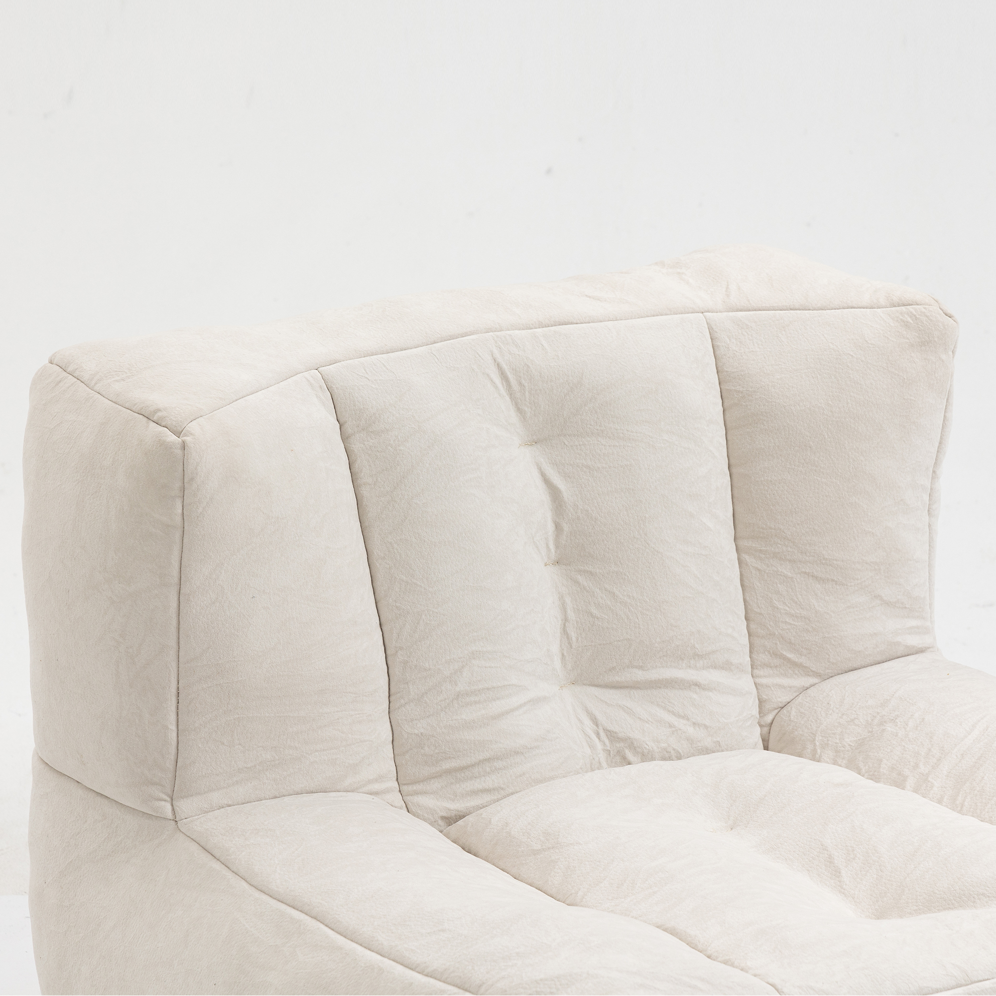 DEALTOPS Fluffy Bean Bag Chair with Ottoman for Adults & Teens, Super Soft Lazy Sofa Chair with Memory Foam for Living Room, Bedroom, Apartment-White
