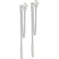 thumbnail image 2 of Sterling Silver Polished Bar Chain Dangle Post Earrings (Width 2.8) (Length 48.8) - Jbsp, 2 of 5