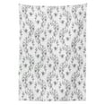 thumbnail image 3 of Ambesonne Black and White Tablecloth Rectangular Table Cover, Scroll Lilies, 60"x90", Black Grey White, 3 of 4