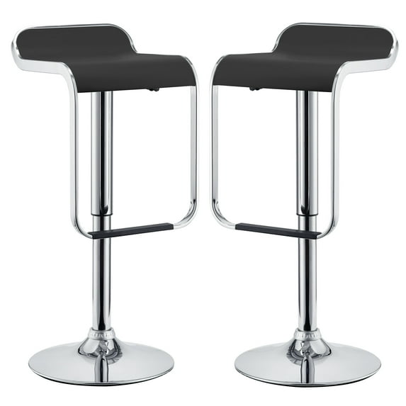 Modern Contemporary Kitchen Bar Stools Set of Two Black