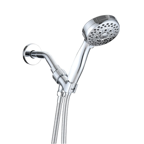 JERFIT 5-Spray High Pressure Handheld Shower Head with Hose, Wall Mounted, ABS & Chrome Finish, 2.5 GPM