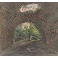 thumbnail image 3 of Christian Georg Schütz the Younger 13x12 Black Modern Framed Museum Art Print Titled - A Young Couple Viewing Ruins Near Bingen (1801), 3 of 5