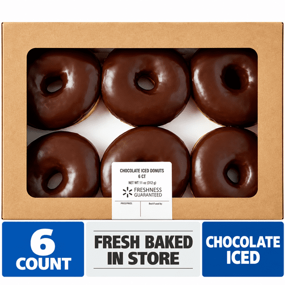 Freshness Guaranteed Whole Donuts with Chocolate Icing, 14 oz, 6 Count