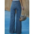 thumbnail image 4 of Chase Secret Women's Ripped Jeans High Waisted Wide Leg Jeans Destroyed Flare Jeans, 4 of 6