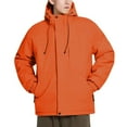 thumbnail image 2 of Mrmaere Men's Hooded Drawstring Jacket Multi-Color Warm Casual Outerwear for Daily & Outdoor Wear Orange M, 2 of 5