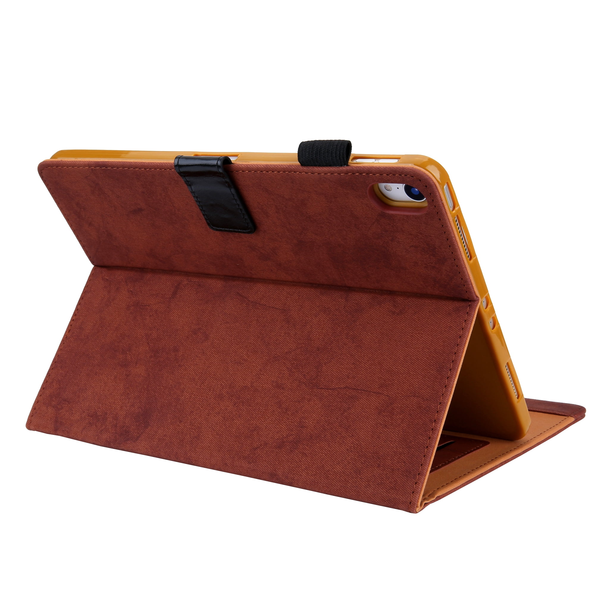 for iPad 10th Gen 10.9" (2022) Case, Retro Card Slot Cover with Pencil Holder, Multi-Angle Viewing Stand, Pocket Design, Folio Leather Case for Apple iPad 10th Gen 10.9" - Brown