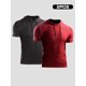 thumbnail image 2 of TFixol 2PCS Hombres Verano Deportes Camiseta Color Sólido Con Capucha Manga Corta, 2 of 8