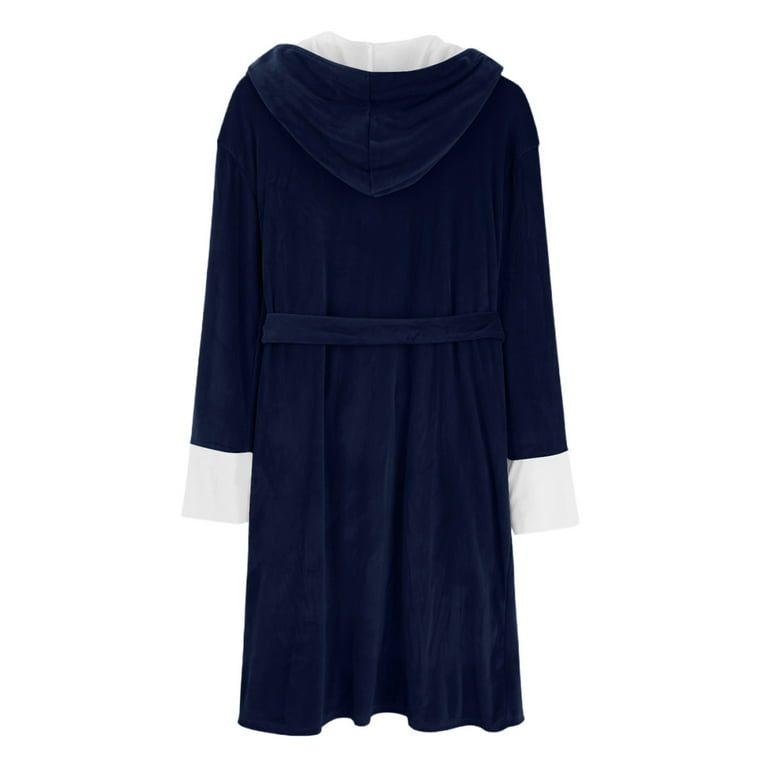 Uublik Bathrobe Ladies Flannel Robes Casual Long Sleeves Robes Winter Woman Bathrobe Nightwear Navy, Women's, Size: Medium, Blue Uublik Bathrobe Ladies Flannel Robes Casual Long Sleeves Robes Winter Woman Bathrobe Nightwear Navy, Women's, Size: Medium, Blue