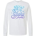 thumbnail image 3 of Inktastic Winter Let It Snow Lettering in Blue with Snowflakes Long Sleeve T-Shirt, 3 of 5