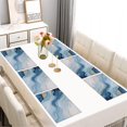 thumbnail image 2 of Blue Marble Gold Line Pattern Summer Placemats Table Placemats Set Of 6-Linen Kitchen Washable Placemats Table Mats 11.8"x17.7" Non-Slip Heat Resistant, 2 of 5