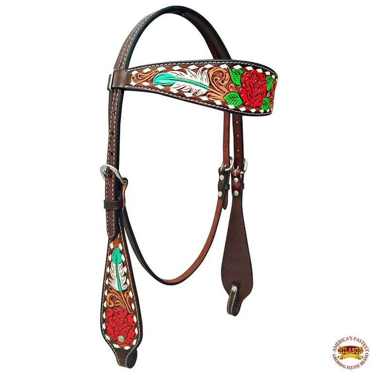 HILASON Collier de poitrine pour cheval en cuir véritable américain