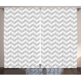 The Peanut Shell Blackout Drapery Panels Grey Zig Zag Chevron