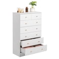 thumbnail image 5 of Spaco 7-drawer Storage Dresser Chest, Wood Nightstand for Bedroom, Modern Chest Organizer for Entryway, Hallway, Office, White, 5 of 11
