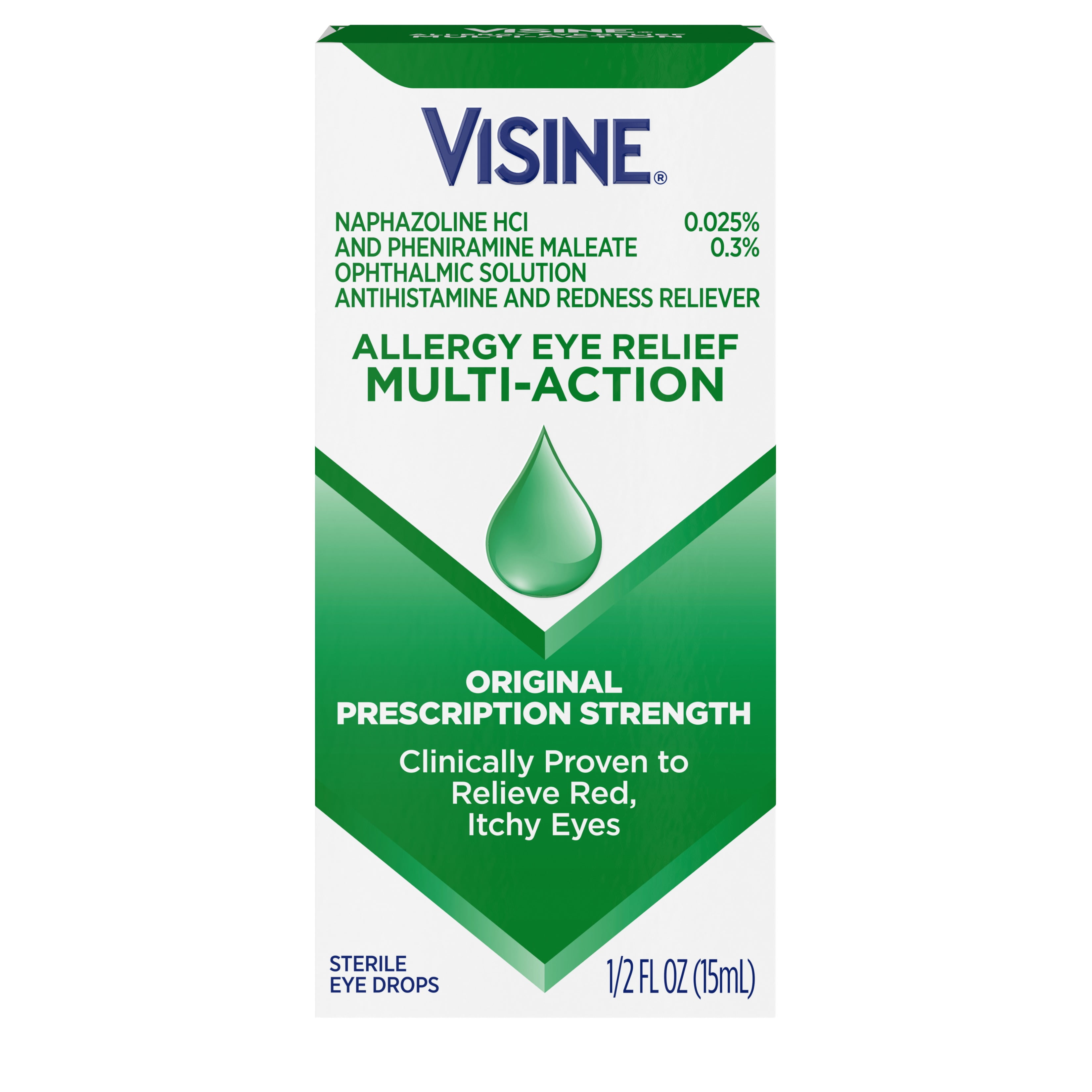 Visine Allergy Relief MultiAction Antihistamine Eye Drops, 0.5 fl oz