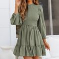 thumbnail image 2 of Vestidos Para Mujer Otoño Moda Otoño Casua Soild Mini Vestido de Manga Larga Con Cuello Redondo Odeerbi ODB146349, 2 of 9