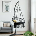 thumbnail image 3 of Patiojoy Hammock Chair Macrame Swing Knitted Mesh Rope Hanging Hardware Kit for Indoor Outdoor Black, 3 of 8