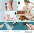 thumbnail image 5 of Large shower head with filter (120 mm diameter) High pressure shower head 5 types of jet, Anti-limescale shower head Chrome with 1.5M hose, Chlorine-infused, Shower head Large shower head with filter, 5 of 8