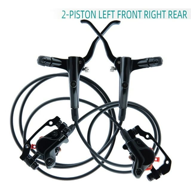 MTB Bike Brake Hydraulic Disc Oil Brakes with Lever Set Pre-Filled with 2 rotor left front right back