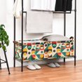 thumbnail image 3 of Yayeee Foldable Storage Basket for Shelves with Handles Set of 2 Waterproof Cloth Bins, Beige Geometric, 3 of 7
