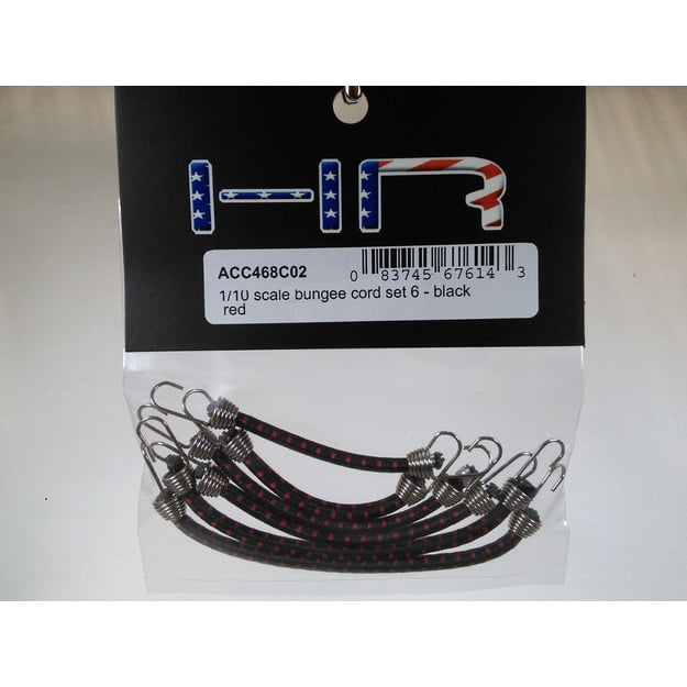 Hot Racing ACC468C02 1/10 Scale Bungee Cord Set BLK & Red 6 US Ship for sale online 