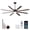 Coffee + Aluminium + Metal + Aluminium+5, variant on KAIFENG Coffee Tone Industrial Overhead Cooling Fan Combined Lighting Adjustable Mount Rod Timing Reversible Airflow Remote
