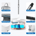 thumbnail image 3 of The spin mop and bucket set includes a 360° rotating mop bucket (with separate dirty and clean water systems), three microfiber mop pads, and a 52-inch adjustable stainless steel handle., 3 of 7