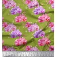 thumbnail image 1 of Soimoi Green Satin Silk Fabric Leaf Floral Decor Fabric Printed Yard 42 Inch Wide, 1 of 1