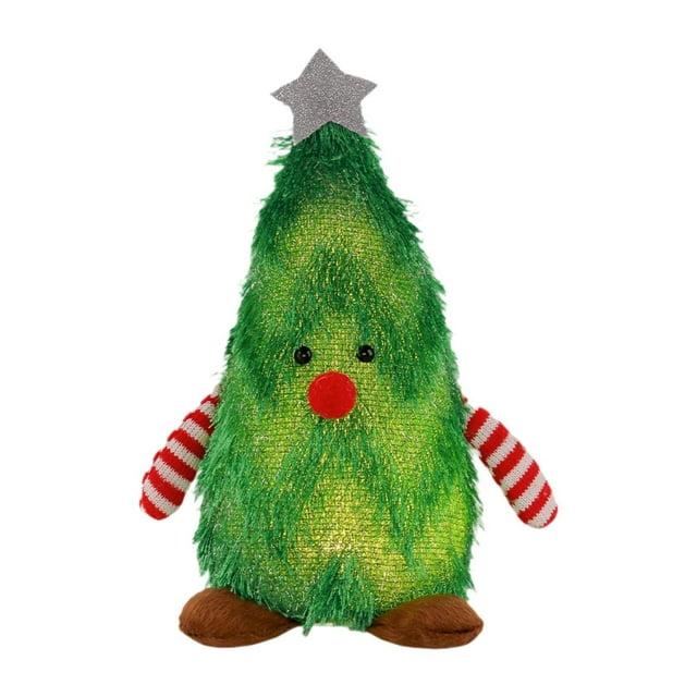Muñeca navideña iluminada, linda decoración navideña, juguete de peluche iluminado, muñeca de peluche. Verde