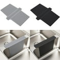 thumbnail image 4 of Silicone Sink Saddle Mat Heat Resistant Protector Divider Pad for Double Kitchen Sink Grey Black 44.7x32.5cm, 4 of 8