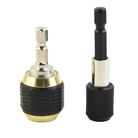 

Geege 2Pcs Hex Shank 60mm Keyless Drill Chuck Driver Quick Change Convertor Adapter