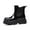 Black, variant on Fashionable Japanese Style Platform Ankle Rain Boots for Women - Solid Color Rubber Shoes with Thick Sole