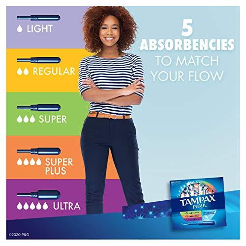 Tampax Pearl Tampons, Super/Super Plus/Ultra Absorbency with LeakGuard  Braid, Triple Pack, Unscented, 34 Count, Packaging May Vary