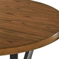 thumbnail image 5 of Metro 36"  Oak Veneer Top Dining Table with Black Metal Base, 5 of 5