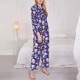 thumbnail image 3 of Haiem Skull mushroom rainbow space Pattern Women’s Long-sleeve Sleepwear,Sleepwear Set,2-piece Loungewear Set,Soft PJs Comfy Nightwear with Pockets-XX-Large, 3 of 7