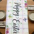 thumbnail image 5 of Happy Easter Table Runner, Spring Daisy Eggs Leaves Butterfly Colorful Plaid Cotton Linen Table Runners 120 Inches Long, Dresser Scarf Runner for Dining/Living Room/Kitchen/Square Tables 13''x120'', 5 of 9
