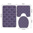 thumbnail image 3 of Purple Gothic Bat Pattern Bathroom Rugs Sets 3 Piece,Toilet Cover Set,Absorbent Non Slip Bathroom Mats Sets with U-Shaped Contour Rug Toilet Rug Set, 3 of 5