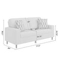 thumbnail image 3 of Homesvale Copeland Small Space Sofa, Textured Taupe Chenille Fabric, 77" W, For Living Room, 3 of 8