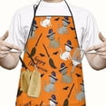 thumbnail image 2 of Halloween Cats and Brooms Pattern Apron-Garden Aprons for Women with Pockets-Cotton Linen Waterproof Kitchen Cooking Gardening Aprons Adjustable for Kitchen,Cooking,BBQ and Salon 33"x27", 2 of 7