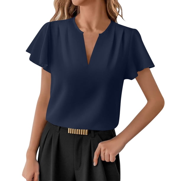 Camisetas de Mujer Suelto Ajuste Cuello Casual Lindo Impreso Suelto Blusa de Verano de las Señoras Superior, Tops de Verano de las Mujeres Suelto Ajuste
