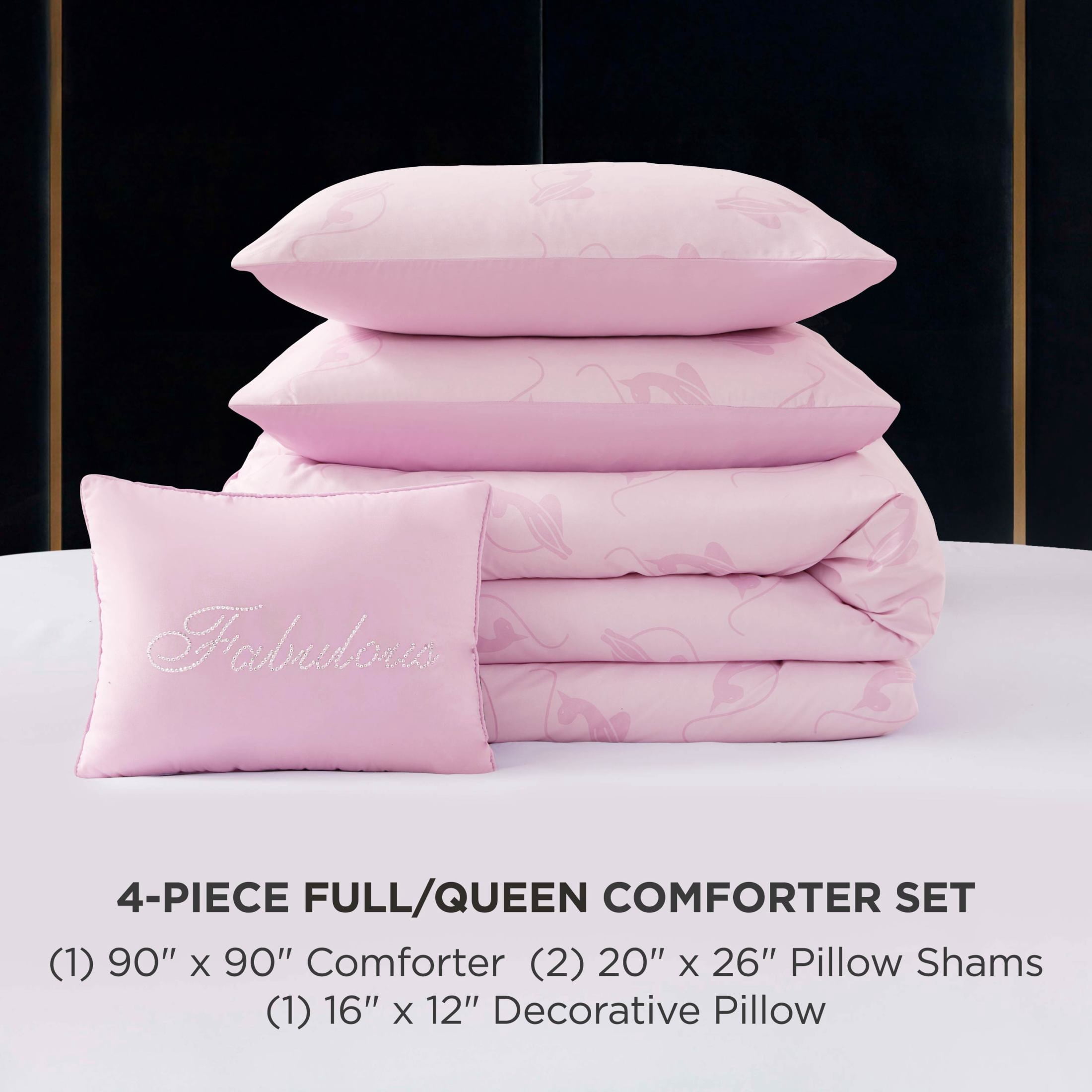 Baby Phat Logo Cat Comforter Sets Full/Queen, Pink