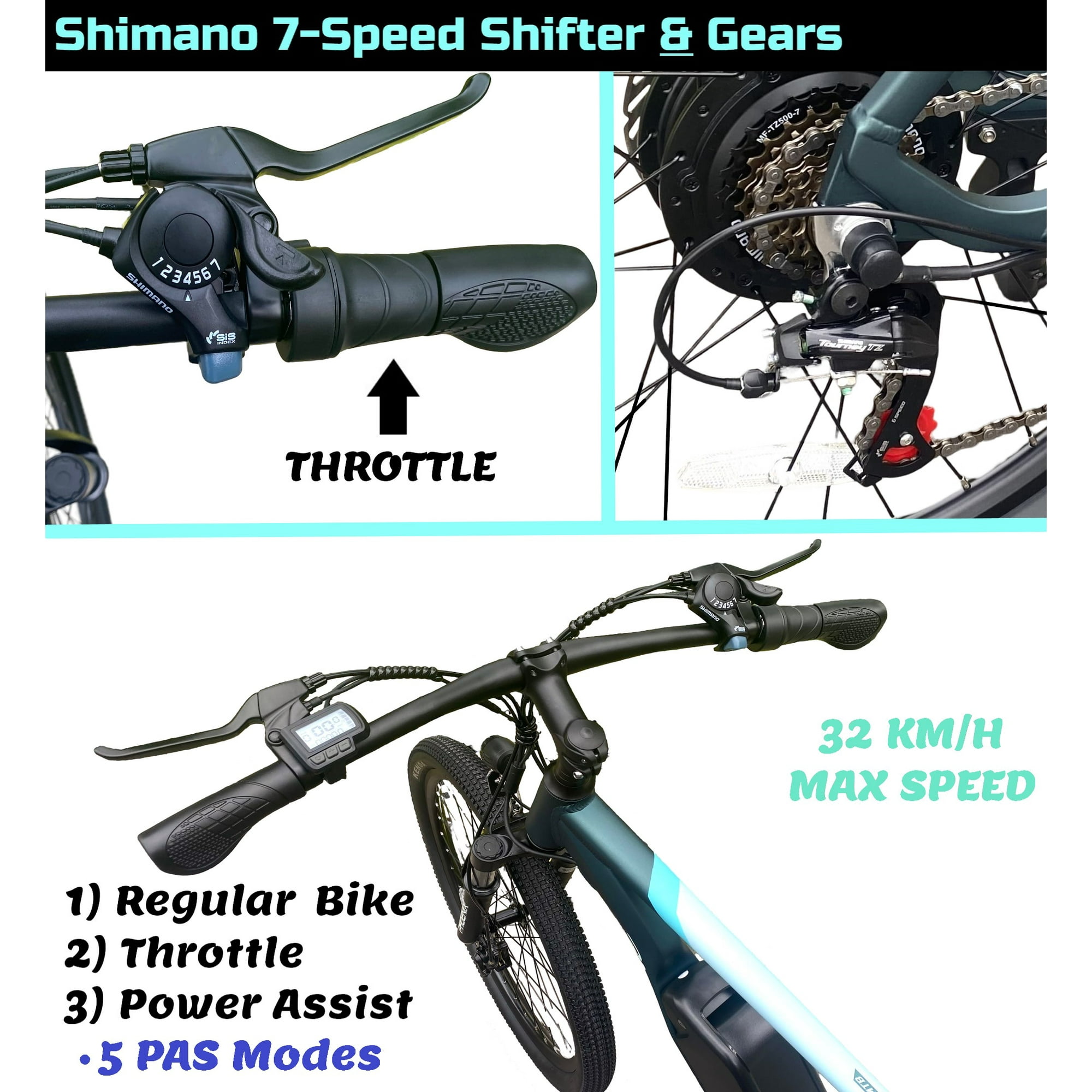 PHOENIX BIKES 720Wh Battery, 350W Motor, 27.5