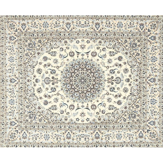 Ahgly Company Machine Washable Indoor Rectangle Traditional Champagne Beige Area Rugs, 5' x 7'